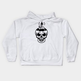 Skull With A Candle Kids Hoodie
